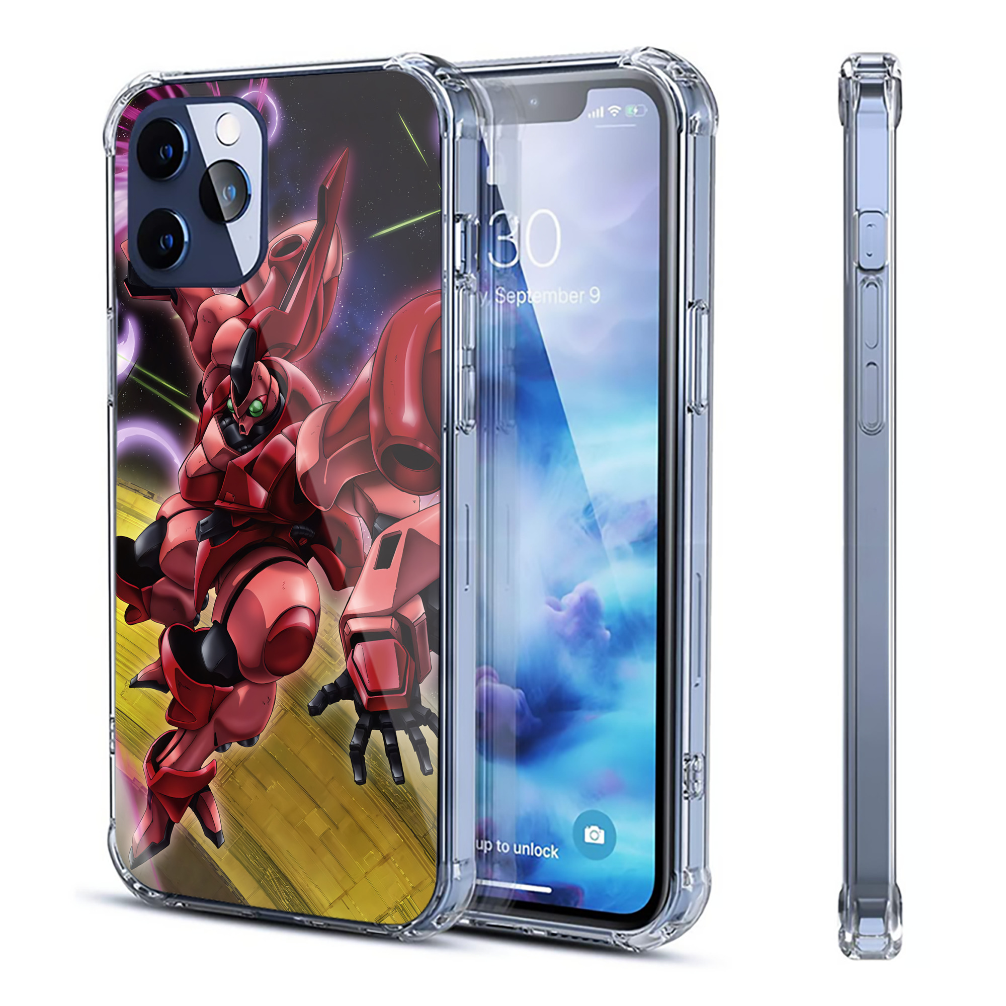 （画像用） 機動戦士ガンダム Mobile Suit Gundam 【iPhone 12シリーズ対応】透明スマホケース（クリアソフトケース）